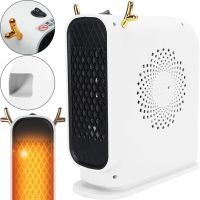 Напольный спиральный обогреватель тепловентилятор Voltronic JIEBO-N8 500W с рожками оленя, Переносной настольный электрообогреватель Deer Белый