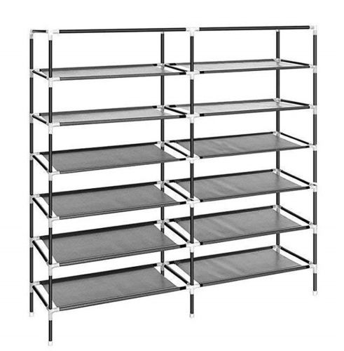 Тканевый шкаф для обуви Shoe Cabinet YQF-2266 на 6 полок, Двойная складная тканевая полка, пылезащищенный каркасный для хранения K66, 2712 MG-222