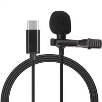 Петличний мікрофон Media Microphone DM USB Type-C MK-3 з роз'ємом для телефону, міні мікрофон 15 см, дротова петличка