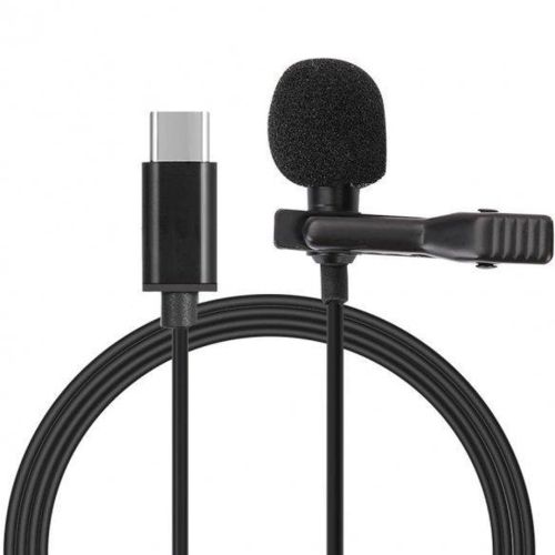 Петличний мікрофон Media Microphone DM USB Type-C MK-3 з роз'ємом для телефону, міні мікрофон 15 см, дротова петличка