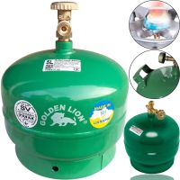 Туристическая газовый баллон Golden Lion Rudyy CK-630 5 литров 2кг без горелки, Бытовой балон 2.5 кВт Пропан с ручкой GL-2 PK-630 для дома Зеленый