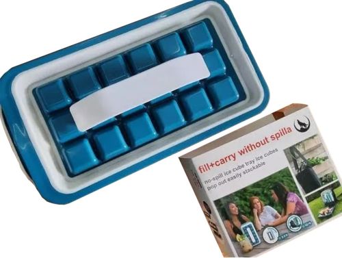 Герметична силіконова форма для льоду з кришкою на 18 клітинок Fill + Carry Without Spilla, Контейнер ледница 18 кубиків, Ледница для заморозки води