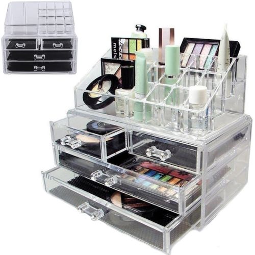Настільний акриловий органайзер акриловий Cosmetic Storage Box для косметики і дрібниць, косметичний бокс з висувними ящиками прозорий
