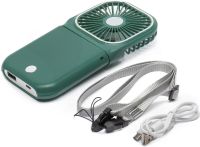 Портативний міні вентилятор Mini Fan F30 3 в 1 Powerbank кишеньковий ручний міні-вентилятор з ремінцем на шию, держателем і зарядкою для телефону USB