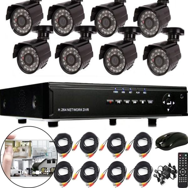 Комплект відеоспостереження провідний відеореєстратор CCTV XVR-TO801N на 8 камер 5mp, 8-канальний набір вуличних камер для зовнішнього спостереження