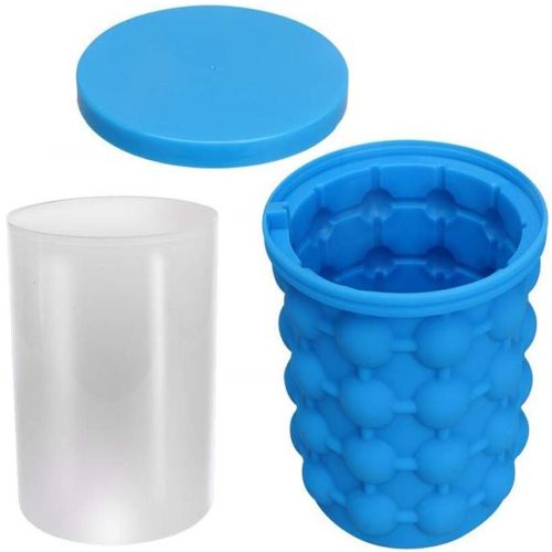 Силиконовое ведро для заморозки льда Ice Cube Maker Genie двухкамерная форма для изготовления хранения льда, охлаждения напитков в бутылках с крышкой