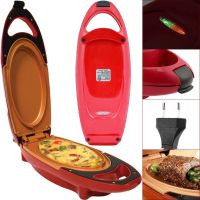 Двостороння електросковорода для других страв Red Copper 5 Minuts Chef 800W електрична плита, скороварка, бутербродниця з антипригарним покриттям