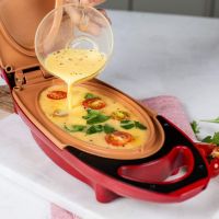 Двостороння електросковорода для других страв Red Copper 5 Minuts Chef 800W електрична плита, скороварка, бутербродниця з антипригарним покриттям