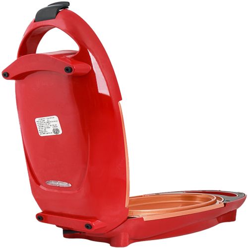 Двостороння електросковорода для других страв Red Copper 5 Minuts Chef 800W електрична плита, скороварка, бутербродниця з антипригарним покриттям