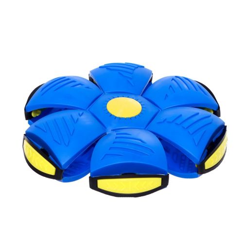 Літаючий м'яч фрісбі Flat ball disk з LED підсвічуванням Сяючий складаний ігровий диск трансформер плоский для активних ігор на природі та вдома