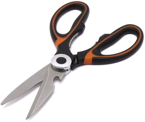 Універсальні кухонні ножиці Onnaaruji Kitchen Scissors KJ01 для нарізання м'яса, риби та овочів, горіхокол з нержавіючої сталі з відкривачкою в чохлі