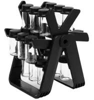 Обертовий органайзер карусель Rotating Spice Rack YZDJQX 18 ємностей для зберігання спецій і приправ на підставці, набір баночок Млин з обертанням
