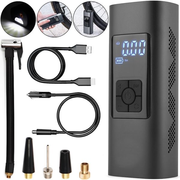 Автомобільний компресор Intelligent Inflator Pump XO CZ012 6000mAh акумуляторний повітряний автокомпресор з РК монітором портативний насос для шин