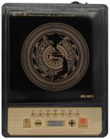 Индукционная сенсорная электроплита Domotec MS-5833 на 1 конфорку 2000W портативная настольная электрическая плита с дисплеем таймером MS5833 Черная