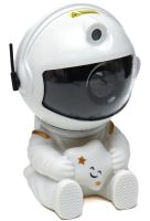 Сидячий лазерний нічник проектор Астронавт із зіркою Astro Star Mini HR-F3 Білий Міні світильник космонавт з проекцією зоряного неба і пультом