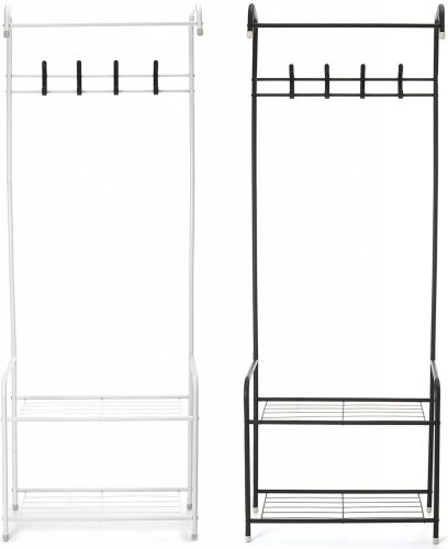 Підлогова вішалка для одягу Corridor Rack 170х35 см пересувна вертикальна стійка для зберігання речей з полицями для взуття, стійка-вішалка в коридор