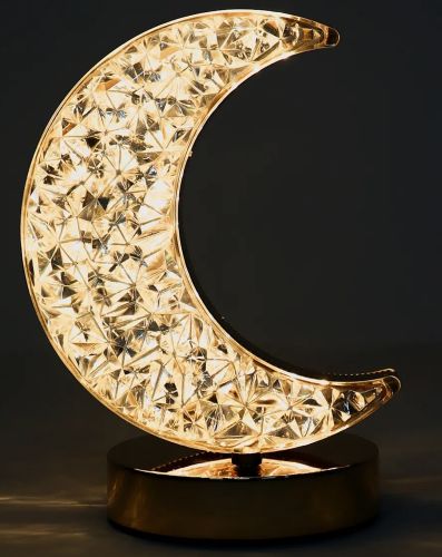 Настільна лампа-нічник Star Moon Table Light 17 сенсорний нічник місяць, Світлодіодна лампа світильник з кристалами на акрилової підставці 3 режими