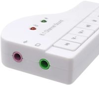 Внешняя звуковая карта USB 8.1 Piano внешний звуковой адаптер для ноутбука и ПК компьютера, аудиокарта юсб с кнопками управления 8.3х4.3 см
