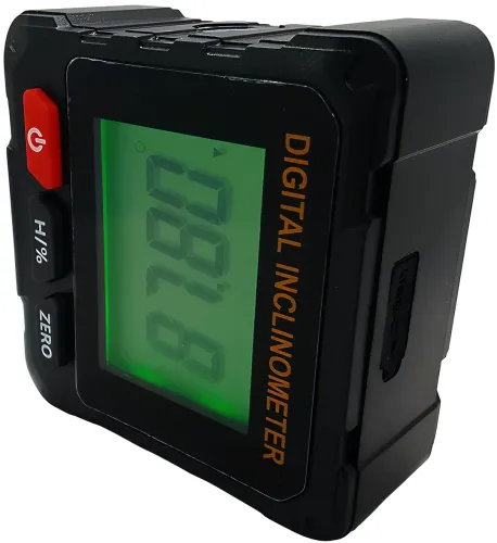 Цифровий кутомір інклінометр Digital Inclinometer VC720 з лазером на 2 лінії і магнітом, електронний лазерний рівень для вимірювання кута нахилу