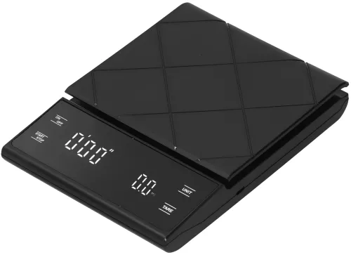Кухонні сенсорні ваги Coffee Scale EK6012 до 5 кг, акумуляторні ваги для зважування кави з LED-дисплеєм, таймером і плоскою платформою 4058