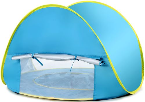 Дитячий Пляжний намет з басейном WM-Baby Pool ігровий Автоматичний водонепроникний тент із захистом від сонця від 3-х років 70х117х79 см Блакитний