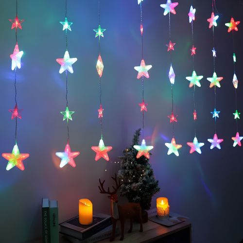 Внутрішня кольорова гірлянда штора Зорепад XMAS 3х1.8 м 120 LED діодів m новорічна Світлодіодна RGB завісу на вікно будинку 3мх1. 8м від мережі 220V