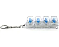 Брелок-антистрес у формі кейкап Switch Keychain SK-04 — прозора іграшка-клікер із 4 механічними клавішами, карабіном для ключів та RGB-підсвічуванням Jedel