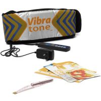Масажний пояс для схуднення Vibra Tone 12W електричний пояс-масажер для живота, боків і стегон, антицелюлітний вібромасажер з пультом управління