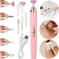 Фрезер для манікюру і педикюру Flawless Salon Nails бездротовий апарат для зняття гель-лаку з нігтів, портативна машинка з насадками USB рожева