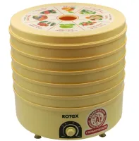 Електрична сушарка ROTEX RD660-Y на 5 відсіків для сушіння овочів і фруктів з терморегулятором 520W, електросушарка дегідратор 20л для продуктів