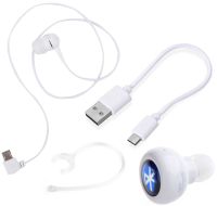 Бездротовий стерео навушник AirBeats Bluetooth mini 4.0 White Вакуумна гарнітура з вбудованим мікрофоном і шумозаглушенням для IOS і Android Білий