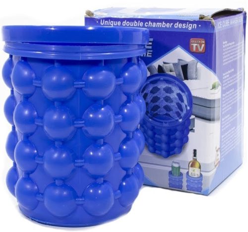 Силиконовое ведро для заморозки льда Ice Cube Maker Genie двухкамерная форма для изготовления хранения льда, охлаждения напитков в бутылках с крышкой