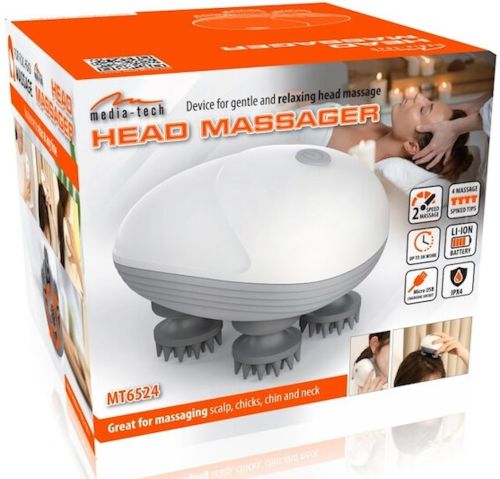 Бездротовий водонепроникний масажер Smart Scalp Massager QSK-701 для голови, шиї і плечей акумуляторний Media-Tech Mt6524 для кішок і собак Білий