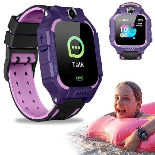 Наручні розумні дитячі смарт годинник Smart Watch X17 400 мА / год з сім-картою, GPS, відеодзвінком і ліхтариком водонепроникні для дітей фіолетові