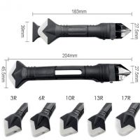 Пластиковий силіконовий шпатель скребок для герметика і силікону Silicon Trowel Scraper GS-3991p, набір з 5 насадок для видалення закладення швів