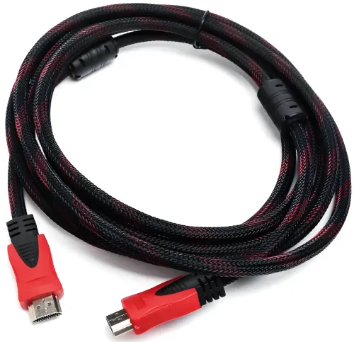 Посилений кабель Hdmi to Hdmi 20м 1080p в обмотці, кабель-подовжувач HDMI-HDMI 20m 20 m, 20 м для монітора і телевізора в обплетенні Чорно Червоний