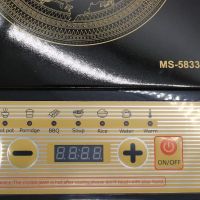 Индукционная сенсорная электроплита Domotec MS-5833 на 1 конфорку 2000W портативная настольная электрическая плита с дисплеем таймером MS5833 Черная