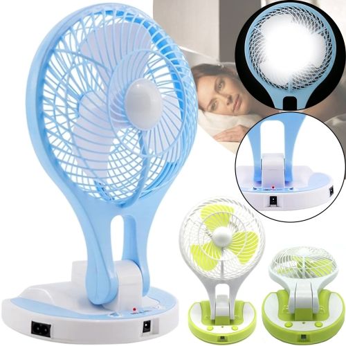 Настольный складной вентилятор с лампой Handy Mini Fan JR-5580 12V 220V с LED подсветкой от аккумуляторов 18650 Аккумуляторный мини-вентилятор
