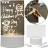 Светящаяся доска светильник для заметок 3D Creative Visualization lamp с подсветкой 3 режима с меловым маркером, Ночник для рисования Белый