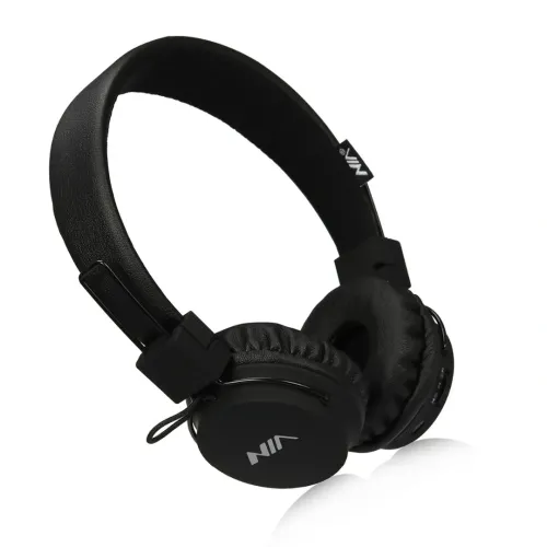 Бездротові накладні Bluetooth навушники NIA X3 з МР3 плеєром і FM Black, повнорозмірні блютуз стерео навушники з мікрофоном і радіо чорні