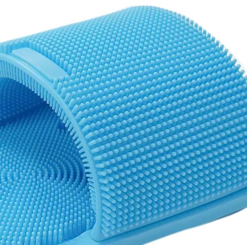 Силіконовий масажний ляпас Massage Slipper Tatboomu для масажу стоп ніг, тапочок 28.5х13.5 см з акупунктурним ефектом з силікону для душу Синій