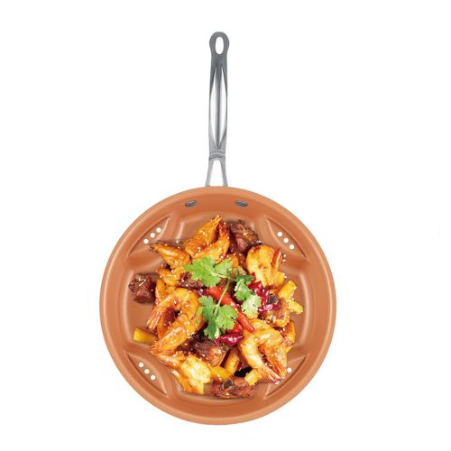 Сталева повітряна сковорода Migas Steel Air Fry Pan ML-0016 з антипригарним покриттям, антипригарна Сковорідка для смаження без масла коричнева