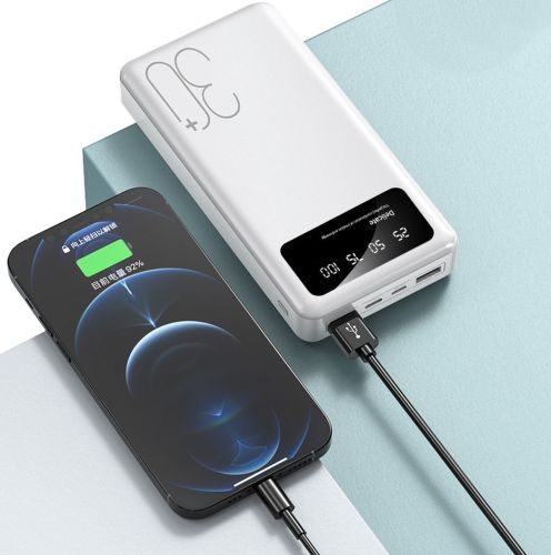 Зарядное устройство УМБ Power Bank 30000 mAh Martec Delicate 2xUSB с фонариком, Портативна батарея повербанк Внешний аккумулятор зарядка для телефона