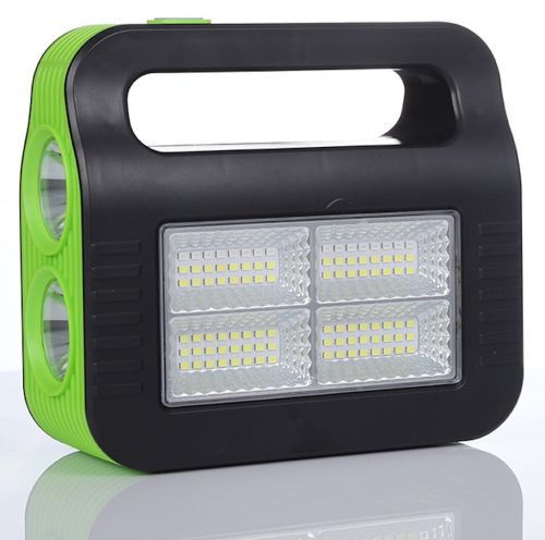 Автономна Сонячна зарядна станція LED ліхтар COBA CB-999B з 2 лампочками Power Bank, Прожектор і 2 лампочки з функцією повербанка Зелений