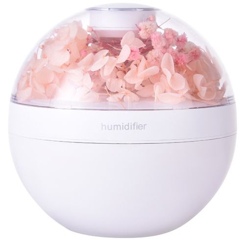Акумуляторний зволожувач повітря Poke Ball Flower Humidifier OFAN-505 з квітами і LED підсвічуванням, Настільний аромадифузор нічник 220мл від USB