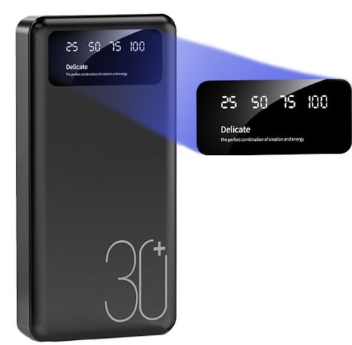 Зарядное устройство УМБ Power Bank 30000 mAh Martec Delicate 2xUSB с фонариком, Портативна батарея повербанк Внешний аккумулятор зарядка для телефона