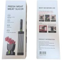 Ручна м'ясорубка слайсер Fresh Meat Slicer YLM-248 для тонкого нарізання і подрібнення м'яса, Ручний подрібнювач LY-824 17 лез з підставкою Сірий