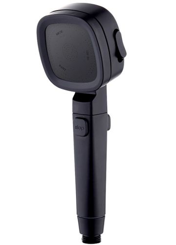 Квадратна насадка високого тиску Water Shower Head RD-3042 4 режими з кнопкою включення для душу, лійка з перемикачем і фільтром Чорна