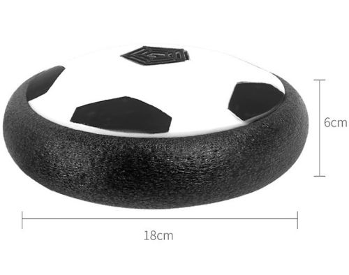 Электрический летающий мяч Hoverball, Детский аэромяч воздушный ховербол с LED подсветкой и музыкой для игры в футбол на батарейках Черно Белый