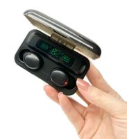 Бездротові Bluetooth навушники Amoi TWS BTH F9 з LED дисплеєм і індикатором заряду, сенсорні навушники з вбудованим Power Bank на 2000 маг чорні
